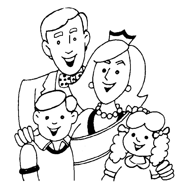 Coloriage De La Famille Grand Parents 9 Personnages – Coloriages à Imprimer