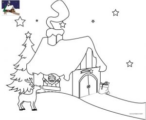 Coloriage De La Maison Du Pere Noel Coloriage La Maison Du Père Noël En Laponie à Imprimer