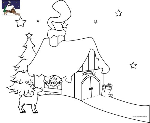 Coloriage De La Maison Du Pere Noel Coloriage La Maison Du Père Noël En Laponie à Imprimer