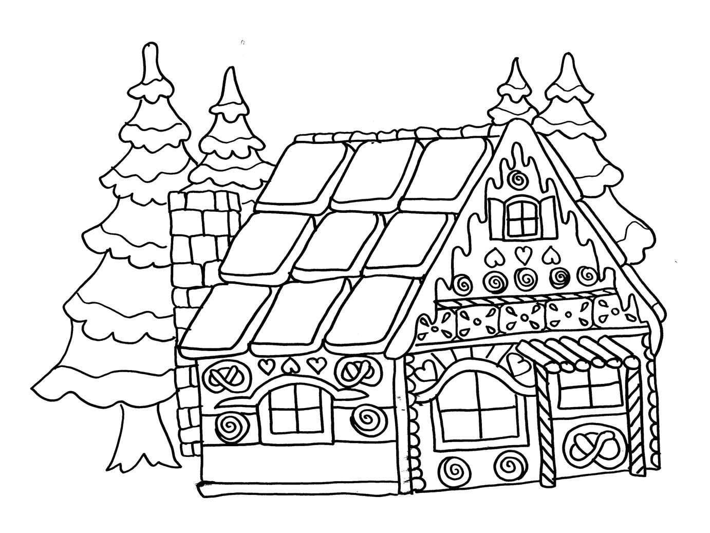 Coloriage De La Maison Du Pere Noel Coloriage Maison Pain D’épices à Imprimer Et Colorier