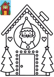 Coloriage De La Maison Du Pere Noel Dessin De Noël à Imprimer Et Colorier La Maison Du Père Noël