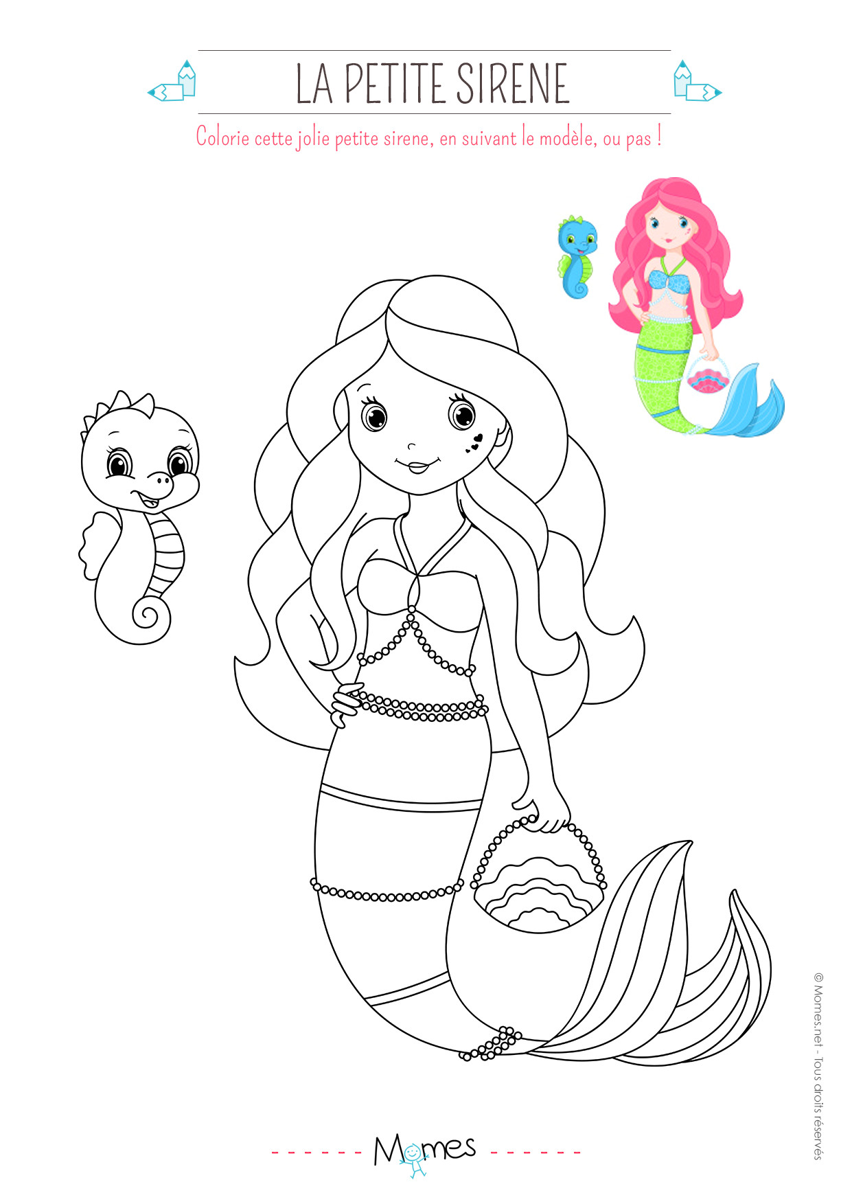 Coloriage De La Petite Sirene Coloriage Petite Sirène Momes