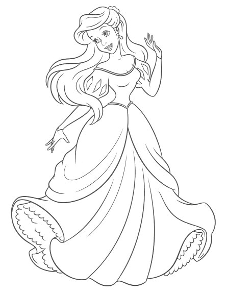 Coloriage De La Petite Sirene Coloriage Princesse La Petite Sirène Gratuit à Imprimer