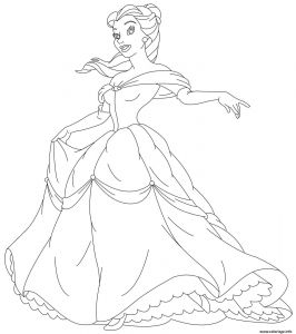 Coloriage De La Princesse Belle Coloriage Belle Et La Bete Princesse 7 Jecolorie