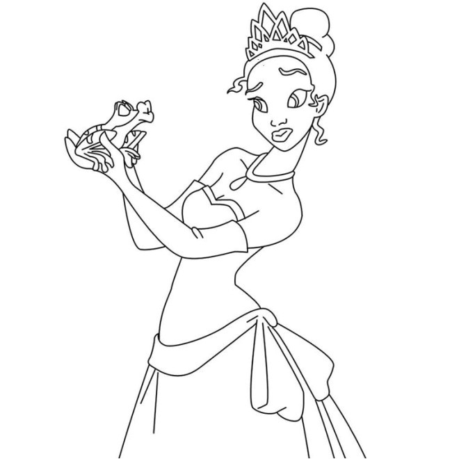 Coloriage De La Princesse Coloriage La Belle Princesse Tiana Et La Grenouille