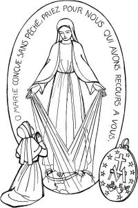 Coloriage De La Schtroumpfette Saint Catherine Laboure and the Miraculous Medal Colouring