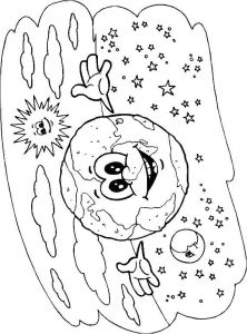 Coloriage De La Terre Imprime Le Dessin à Colorier De La Terre