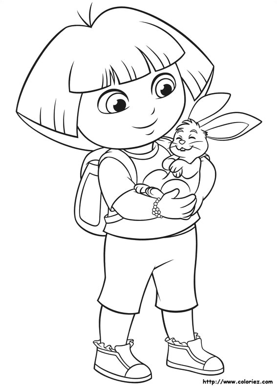 Coloriage De Lapin Calin Coloriage Dora Caline Un Lapin