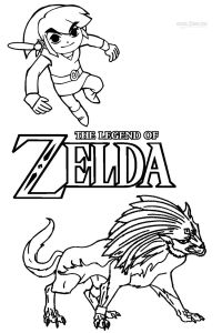 Coloriage De Link Et Zelda Printable Zelda Coloring Pages for Kids
