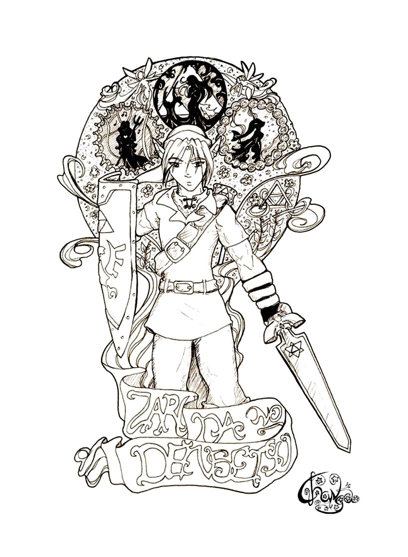 Coloriage De Link Et Zelda Zelda Nintendo 4 Coloriage Zelda Coloriages Pour Enfants