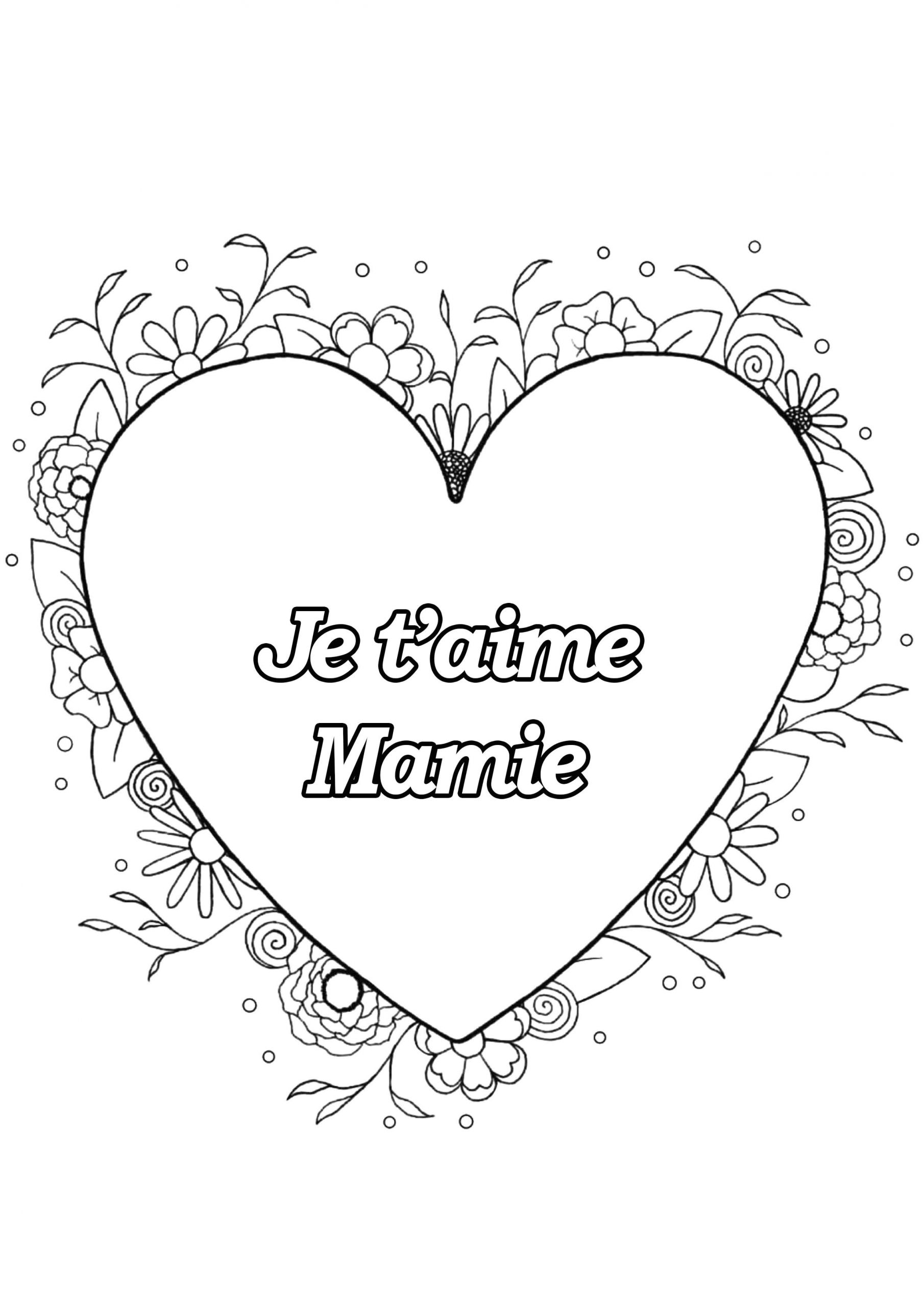 Coloriage De Mamie A Imprimer Coloriage Spécial Fête Des Pères Coeur & Fleurs Je T