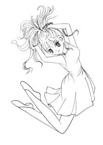 Coloriage De Manga De Fille Coloriage Fille Manga Japonaise Dessin Gratuit à Imprimer