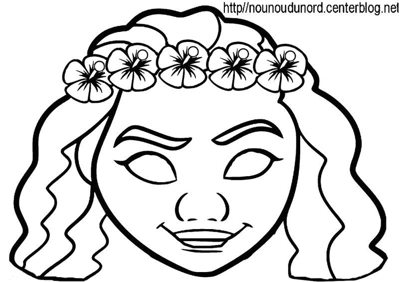 Coloriage De Masque De Fille Activite Masque A Imprimer