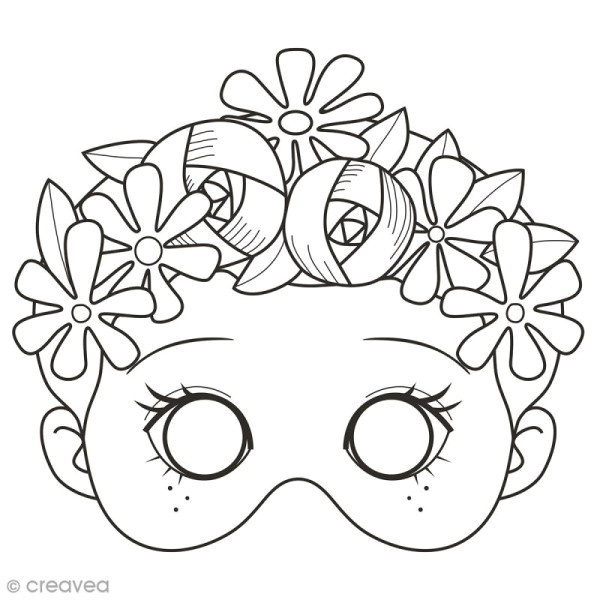 Coloriage De Masque De Fille Masques à Colorier Et Découper Fille 24 Pages Masque
