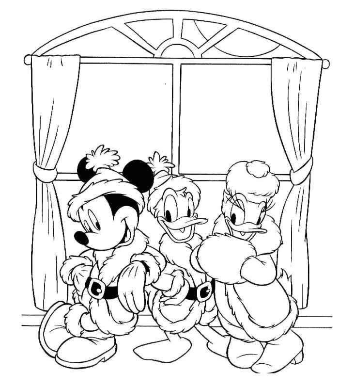 Coloriage De Mickey Noel A Imprimer Dessin   Imprimer Mickey Et Ses Amis