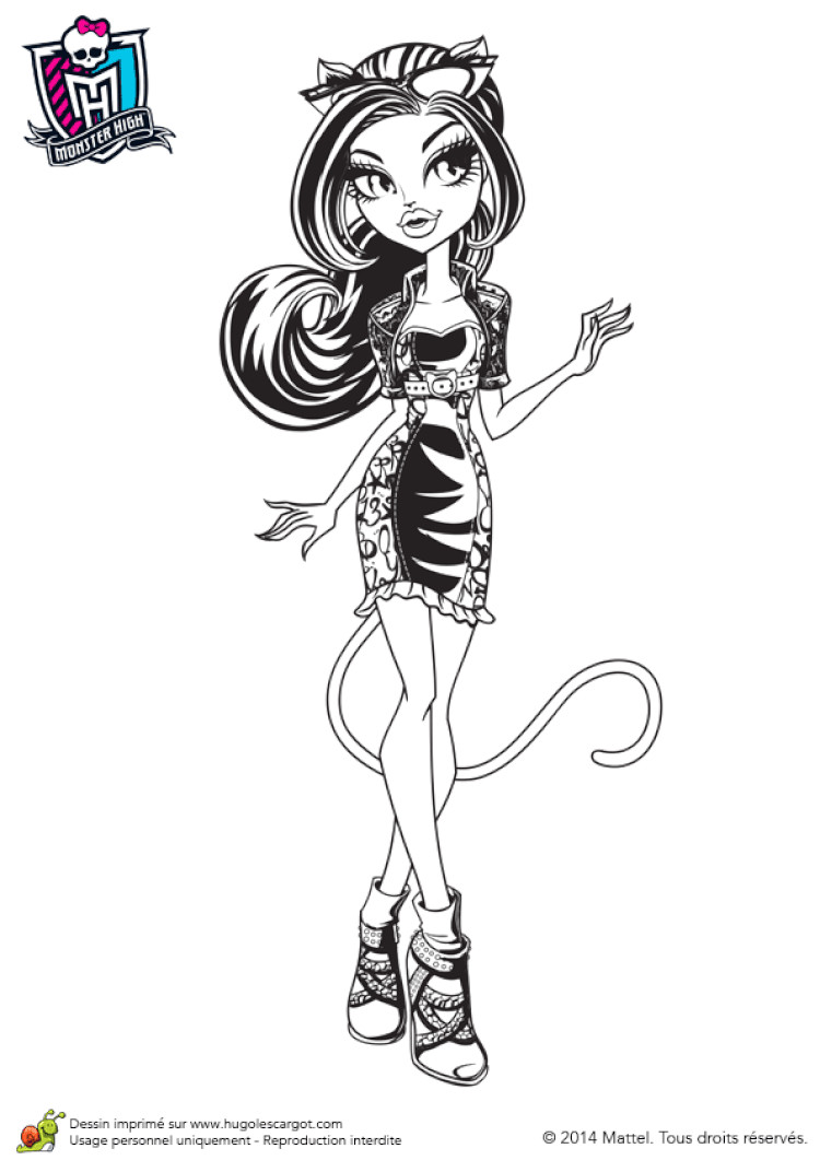 Coloriage De Monster High Imprimer Dessus Coloriage Monster High Rochelle