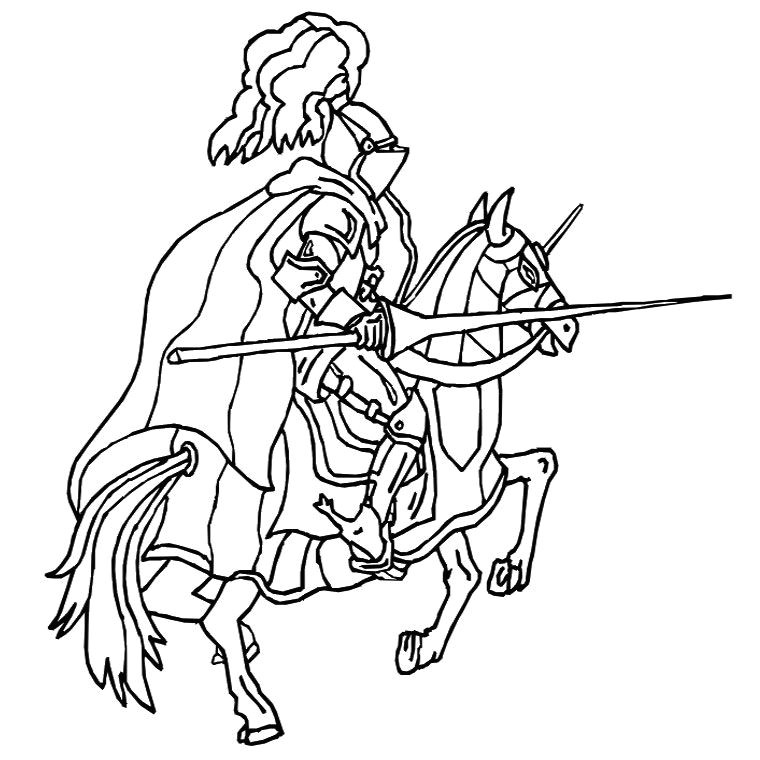 Coloriage De Moyen Age Coloriage Chevalier Moyen Age A Imprimer Gratuit