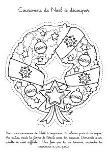 Coloriage De Noel A Decouper Coloriage De Noël Couronne De Noël à Découper