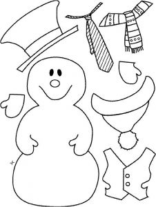 Coloriage De Noel A Decouper Motricité Fine Découper Et Habiller Le Bonhomme De Neige