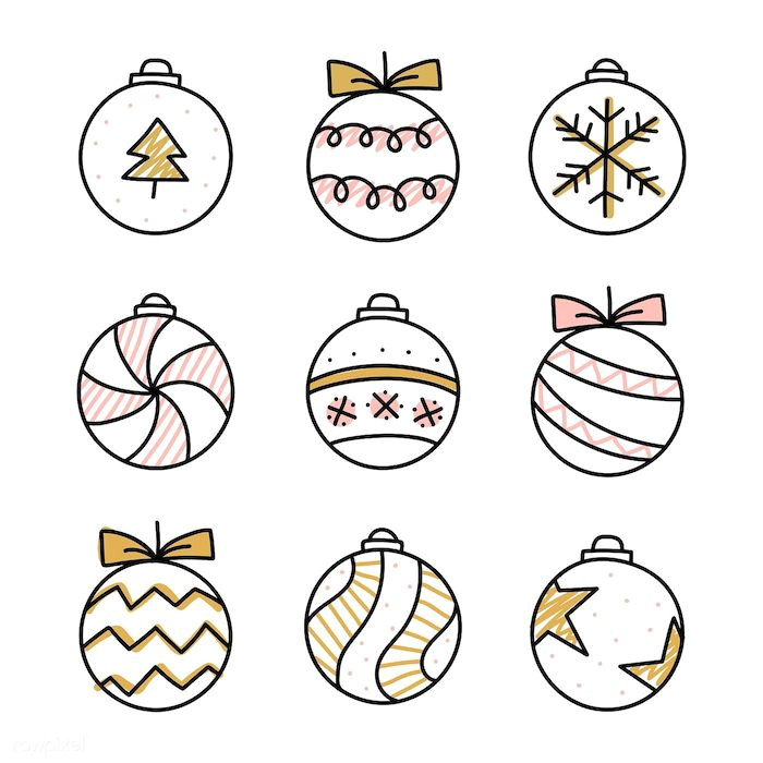 Coloriage De Noel Boules Dessin De No L Facile   Reproduire