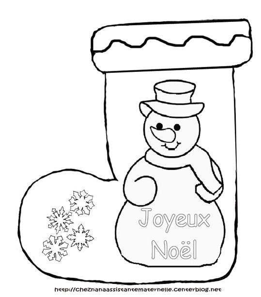 Coloriage De Noel Chaussette Ma Chaussette De Noël