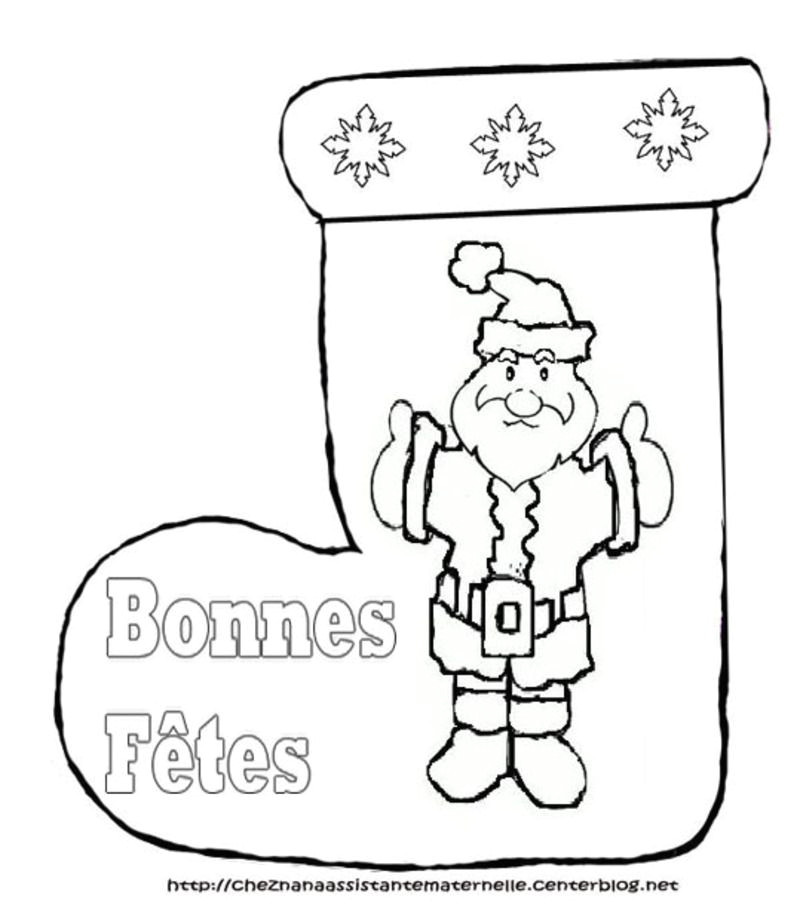Coloriage De Noel Chaussette Noel