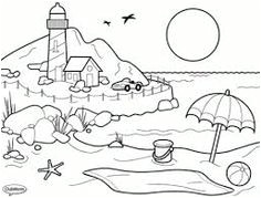 Coloriage De Paysage De Mer Dessin Du Bord De Mer