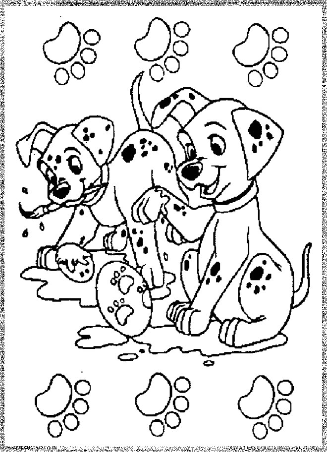 Coloriage De Peinture Gratuit Coloriage Les Petits Dalmatiens Font De La Peinture