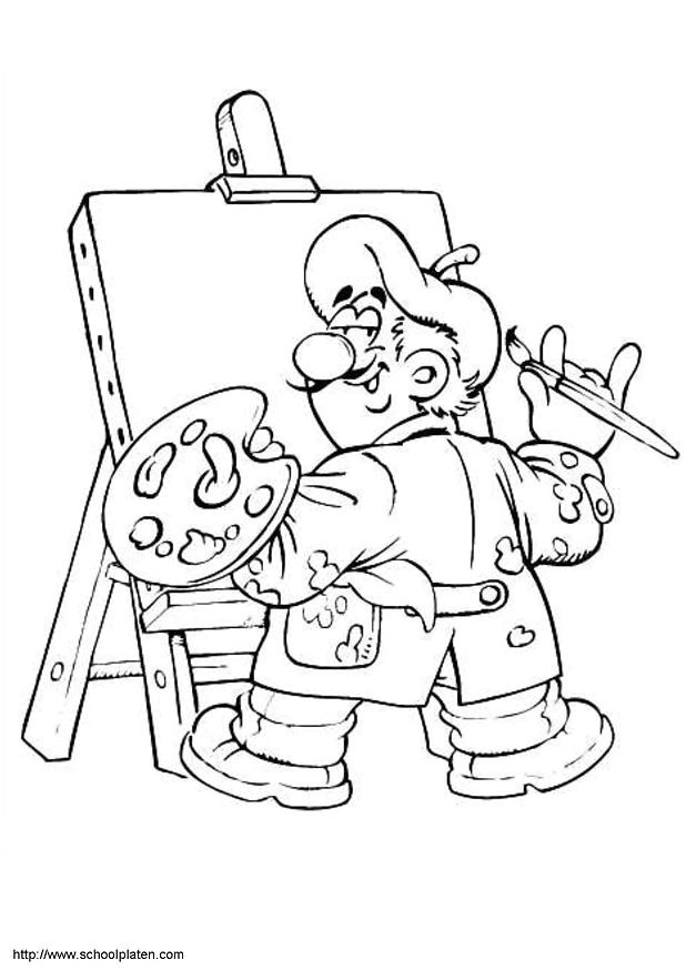 Coloriage De Peinture Gratuit Coloriage Peintre En Ligne Dessin Gratuit à Imprimer