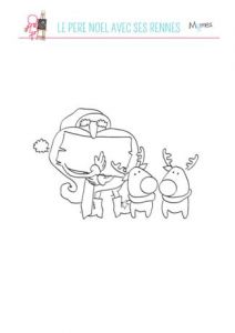 Coloriage De Pere Noel Avec Ses Rennes Coloriage Père Noël Avec Ses Rennes Momes