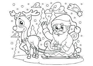 Coloriage De Pere Noel Avec Ses Rennes Coloriage Rennes Traineau Coloriage Pere Noel Rennes