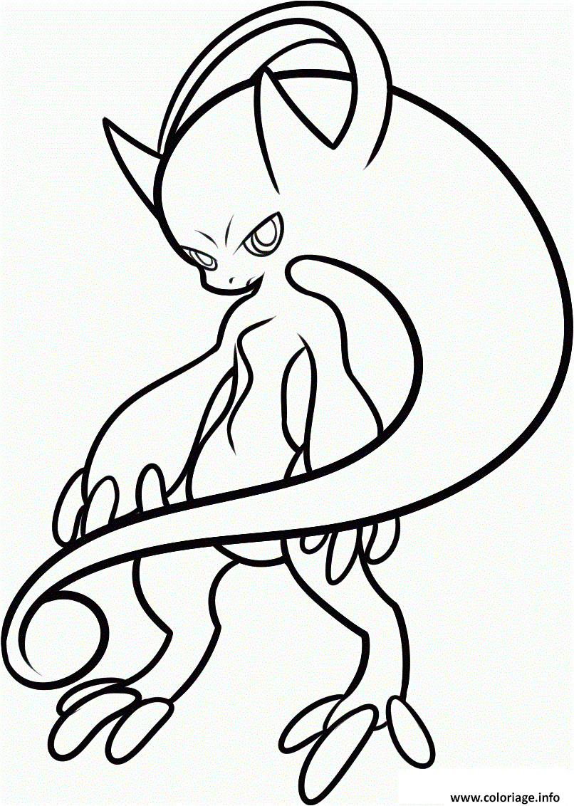 Coloriage De Pokemon Mew Coloriage Pokemon Mega Mewtwo Dessin