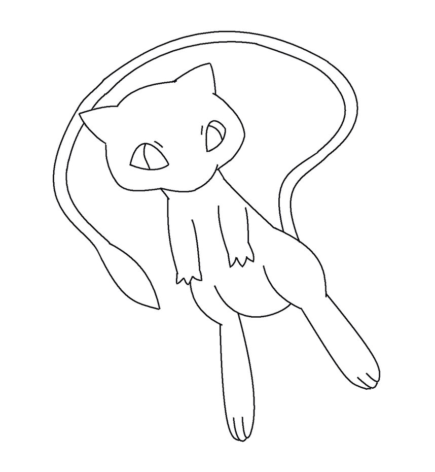Coloriage De Pokemon Mew Mew Line Art by Kawaii769 On Deviantart