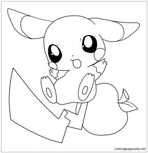 Coloriage De Pokemon Mignon Baby Pikachu Coloring Page Free Coloring Pages Line