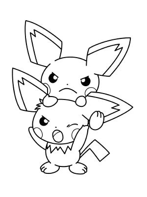 Coloriage De Pokemon Mignon Coloriage Deux Mignons Petits Pichu