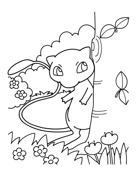 Coloriage De Pokemon Mignon Coloriage Mew Pokemon Mignon à Imprimer
