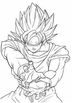 Coloriage De Sangoku Super Sayen Super Saiyan Dessin Facile Dragon Ball