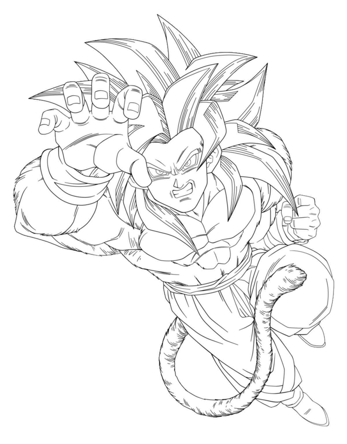 Coloriage De Sangoku Super Sayen Super Saiyan Dessin Facile Dragon Ball