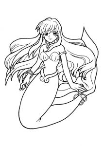 Coloriage De Sirène A Imprimer Gratuit Une Sirène Manga Coloriage Pour Enfants