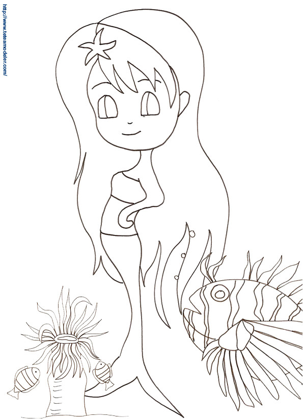 Coloriage De Sirene Manga Sirene Coloriage Manga 14 Tête à Modeler