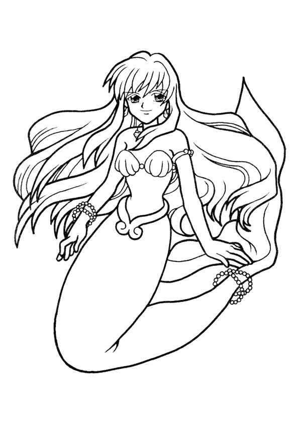 Coloriage De Sirene Manga Une Sirène Manga Coloriage Pour Enfants