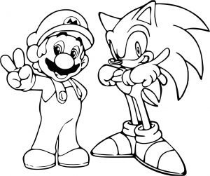 Coloriage De sonic Gratuit Coloriage De sonic Et Mario à Imprimer