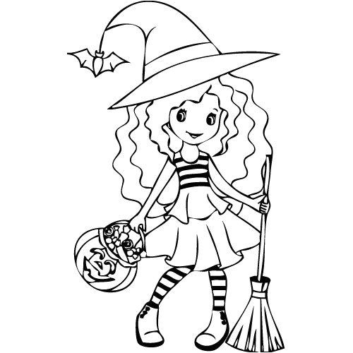Coloriage De sorcière D Halloween Coloriage De sorcière Coloriages Fantastiques