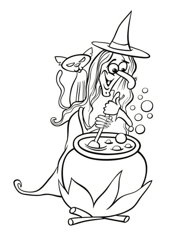 Coloriage De sorcière D Halloween Monstres D Halloween Les Coloriages