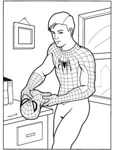 Coloriage De Spiderman 4 A Imprimer Coloriage A Imprimer Spiderman Enlevant son Masque Gratuit