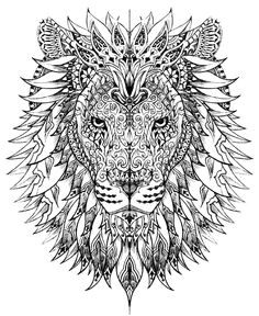 Coloriage De Tete De Tigre Coloriage