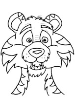 Coloriage De Tete De Tigre Dessin Chat Facile Tete