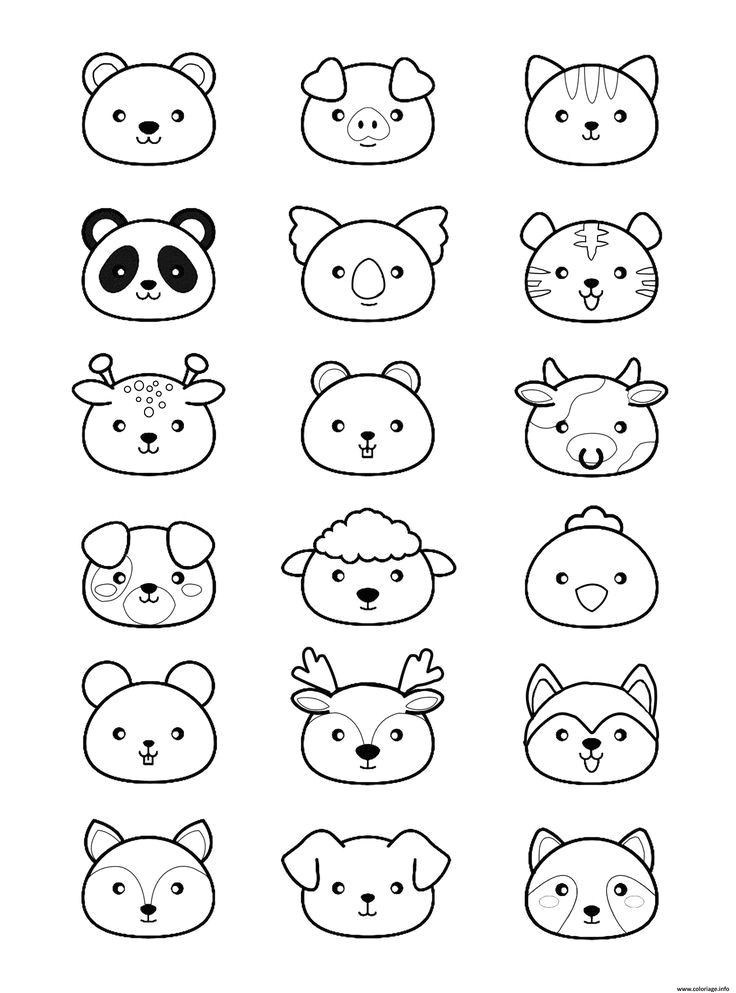 Coloriage De Zoo A Imprimer Coloriage Animaux Kawaii   Imprimer   Animaux Coloriage