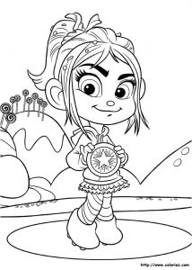 Coloriage Des Mondes De Ralph Coloriage Vanellope Dérobe La Médaille