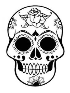 Coloriage Dia De Los Muertos Sugar Skull Template Sugar Skull Coloring Page Dia De Los